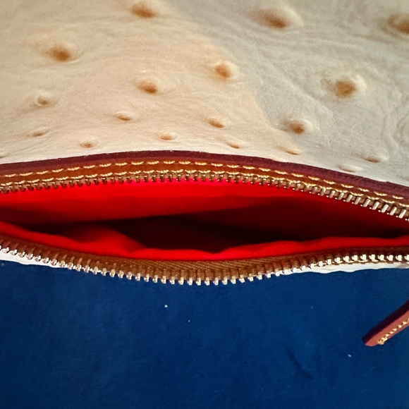 Dooney & Bourke Ostrich Leather Hobo Bag (Brown & Cream) OT960PE - Picture 12 of 16